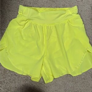Lululemon Athletica fast and free Vibrant Yellow Athletic Shorts